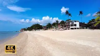4k Relaxing sounds of the Sea - Koh Samui Lamai beach | Walking tour in Thailand 2021