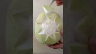 White pumpkin design | Pumpkin flower carving | Carving flower | #shorts #art #food