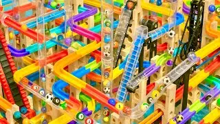 Marble Run maze of intricately calculated marble ejection devices Race ASMR Rollercoaster 2