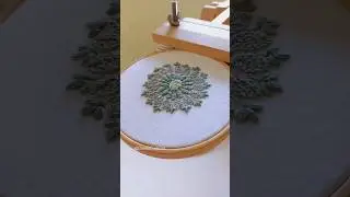 easy embroidered mandaala 🍃🍀#embroidery #shorts #youtubeshorts
