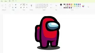 How to draw the Among Us logo using MS Paint | How to draw on your computer