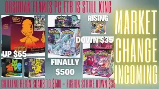 OBSIDIAN FLAMES PC ETB IS STILL KING - CHILLING REIGN BOXES FINALLY $500 - FUSION STRIKE DOWN $35