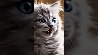 This unbelievably cute fluffy kitten with bright blue eyes is here to steal your hear