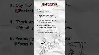 🏆5 Habits to Win like winners🏆#animation #win #mindset
