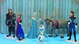 Disney Frozen Anna Elsa Olaf Sven Kristoff Hans Disney Store Figurine Playset