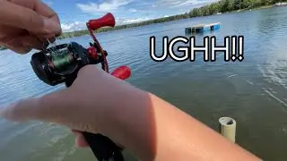 Fishing at my uncles lake lot, with a baitcaster! (no fish😢)