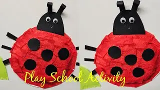 Paper plate Ladybug/Craft using Crepe paper #paperplatecrafts #crepepapercraft  #craftsforkid