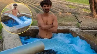 Sirdy b ha or pool ka pani b thunda ha my pool look so enjoy|#pool#vlog#swimming #tubewell #village