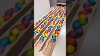 marble Run Race ASMR #136 Wooden Wave Course Colorful Marbles   #marblerun #marblerunrace #asmr