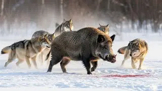What Happens When a Wolf Pack Ambushes a Giant Boar?