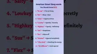 American Street Slang You Must Know 🇺🇸 #shorts #slang