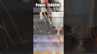 Laser cutting of 60mm thick steel. Optical fiber in business