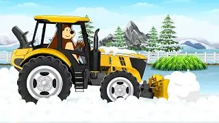 Extreme Winter Farm 🚜🧊 | Tractor Clears the Icy Path | Funny Construction Animation