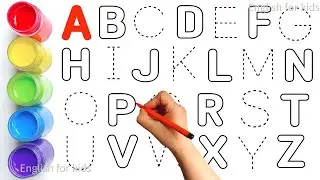 Alphabet, ABC song, ABCD, A to Z, Kids rhymes, collection for writing along dotted lines for toddler