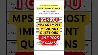 IGNOU MPS 001 MOST IMPORTANT QUESTIONS FOR JUNE 2025 EXAMS😱IGNOU MPS 001 GUESS PAPER #ignou #mps001