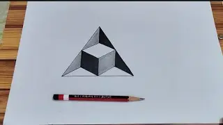 3D Trick Art on Paper Easy || Optical illusion Cube Step By Step #art