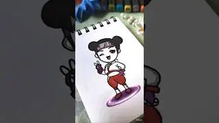 Chibi Tenten Naruto anime Drawing 💜 Kunoichi Anime Art | Kawaii Art with Easy colouring for Kids