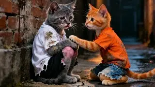 The abandoned kitten finds best friend |emotional cat story|part one 