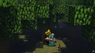I stab players with my axe for fun in Minecraft