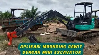 Alat Berat Mini Excavator Kato 45V Aplikasi Mounding Kebun Sawit