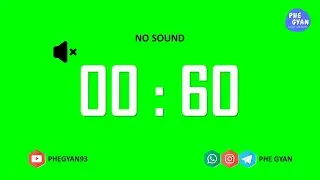 60 seconds Green Screen timer no sound @PHEGYAN93