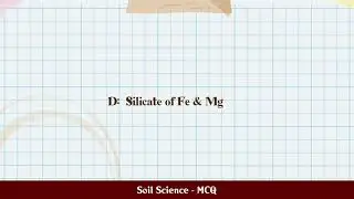 Soil Science - MCQ MCQ Questions