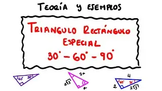 Triángulo rectángulo especial 30-60-90 | Teoría y dos ejemplos.