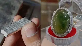 Making a big silver ring for a big beautifull indocrase agate