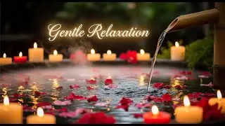 Zen Dawn Reflection Bamboo Fountain and Candle Glow for Healing Sleep Meditation and Inner Calm