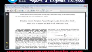Ultralow Energy Variation Aware Design Adder Architecture Study