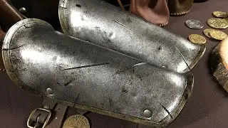 Water Hardened Leather Dungeon Warrior Bracers (Forearm Plate Mail Armor)