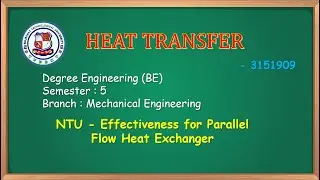 NTU - Effectiveness for Parallel Flow Heat Exchanger