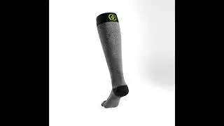 Steve Energy Socks - fashionable compression stockings organic cotton herringbone black light grey