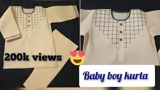 1 year baby boy thread designing kurta cutting stitching#Eid special#St Fashion Hub