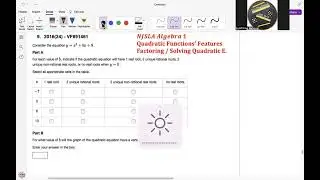 NJSLA Released Items Algebra 1 Quadratic Functions Features and Solving Quadratic Equations 32