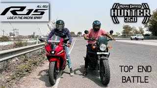 yamaha R15 V4 vs Royal Enfield Hunter 350 || DRAG RACE