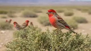 Red Finch Courtship: A Flash of Crimson!