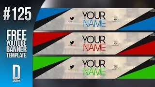 Simple YouTube Banner Template 125 - Free Photoshop Download