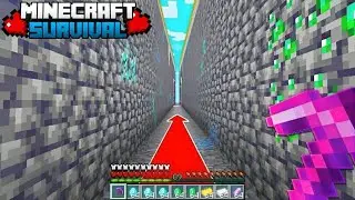 I Mined for 10,00 Block In Straight Line in Minecraft Survival !