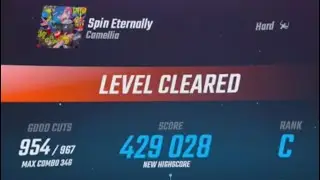 Beat saber- Spin eternally- hard mode-8% faster no arrows- new Highscore, no sound bc of copyright