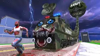 Longest Army Train vs Franklin in Indian Bikes Driving 3d