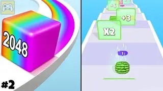 Jelly Run 2048 vs Crazy Bottle Jump ✦ ASMR Gameplay Android iOS &bull; 2048 Number Merge Race Games (2)