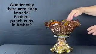 Imperial Fashion Punch Bowl Amber #carnivalglass #iridescent #imperial