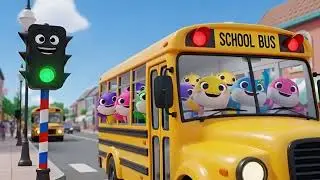 🎵 Baby Shark School Bus Ride | nursery rhymes for kids | Baby Song, Fun School Adventure 🚌🦈