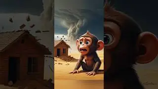 &ldquo;Monkey & Farmer&rsquo;s Desert House Destroyed by Storm! 😢 | Moral Story #Shorts&rdquo;