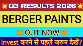 Berger Paints Q3 Results 2026 🔴 Berger Paints Results 🔴 Berger Paints Share Latest News