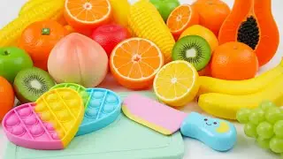 ASMR おままごと トントン♪おもちゃ 果物 カット音 Cutting Fruits Sounds ASMR with Satisfying Board Sound