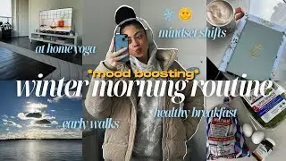mood boosting winter morning routine 🌥️ MOTIVATION to stabilize your mental health every AM! 🧘🏽‍♀️✍🏼