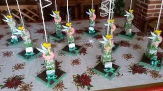 🍾🍬CENTROS DE MESA CON BOTELLAS PARA 3 A&Ntilde;OS..🌼🌸🌻