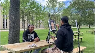 Live painting interview with clothing brand owner- Jamal Newberry II. Pt 1